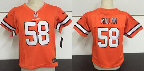 Toddler Nike Broncos #58 Von Miller Orange Rush Stitched NFL Elite Jersey